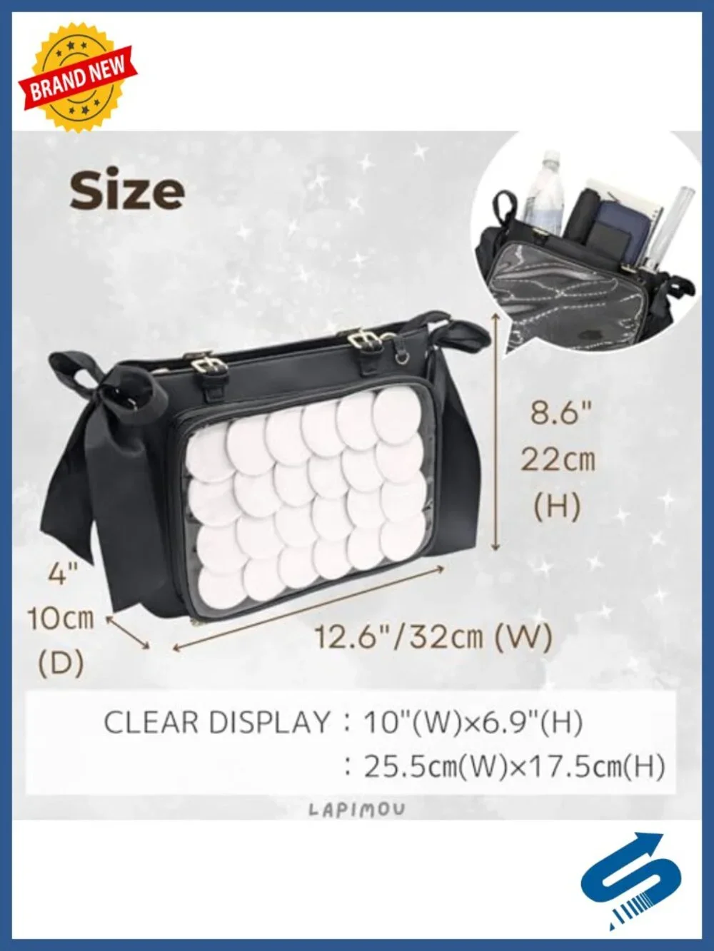 Cute Kawaii Ita Bag Crossbody Shoulder Bag PU Leather PVC Display